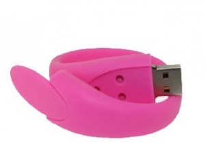 bracelet clé usb rose 