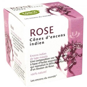 cones d'encens à la rose parfum d'intérieur à la rose